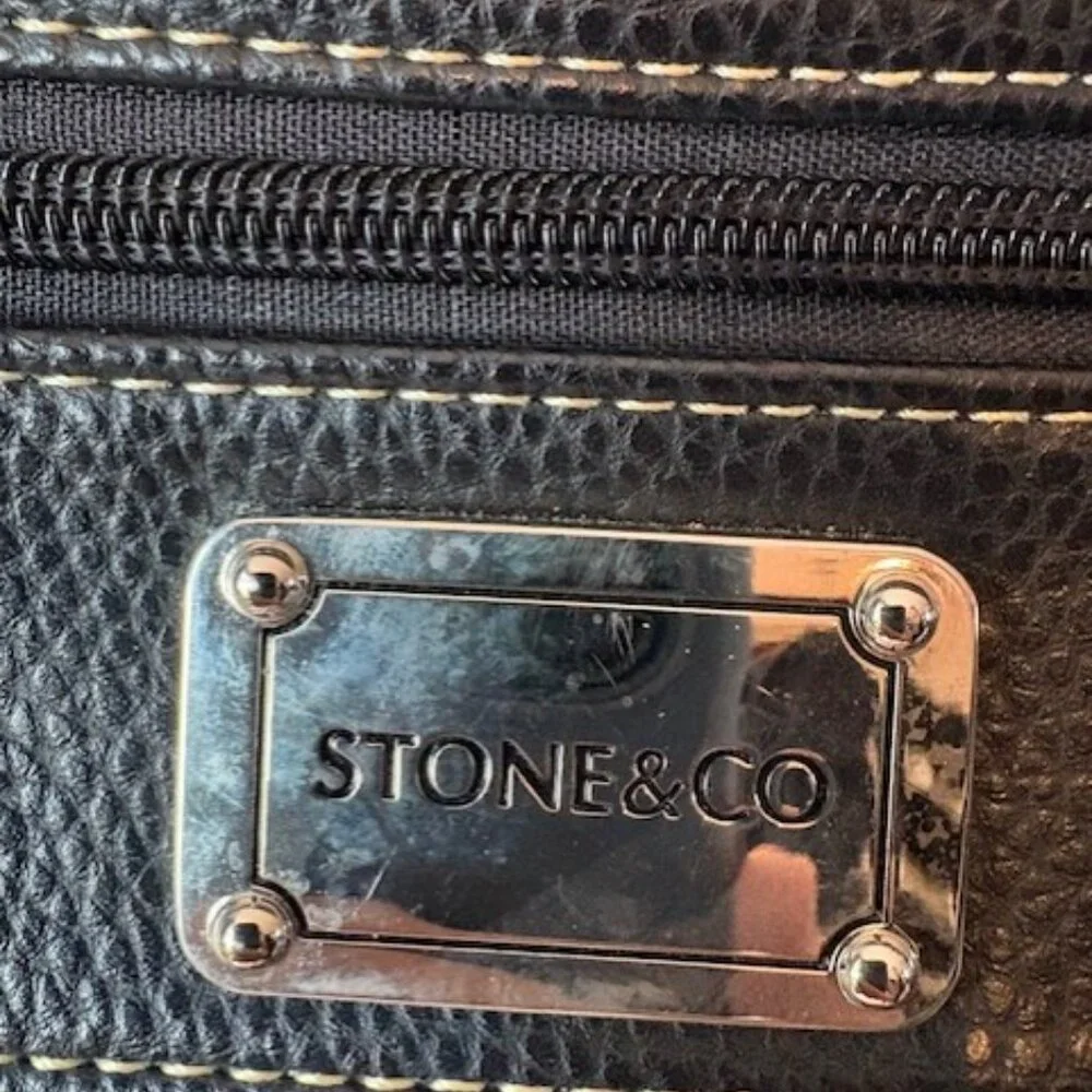 Stone & Co Crossbody Handbag Two Tone Black and Brown Excellent Condition - Picture 6 of 9